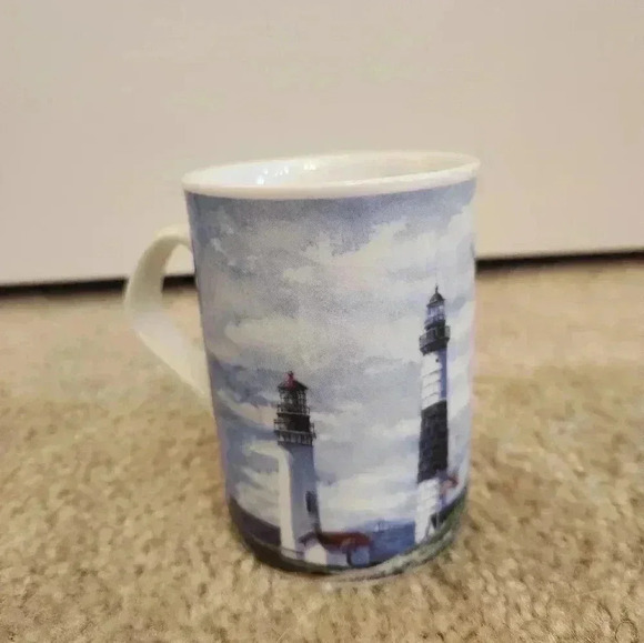 Vintage Lighthouse Mug By Kathleen McNally Beautiful Portrait Never Used Cup/Mug - Picture 1 of 6